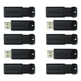 Pinstripe USB 3.2 Flash Drive, 32 GB, Black 10/Pack - 70902