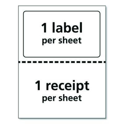 Shipping Labels with Paper Receipt Bulk Pack, Inkjet/Laser Printers, 5.06 x 7.63, White, 100/Box - 27900 C2G