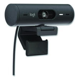 Brio 505 Plug and Play Webcam, 1920 pixels x 1080 pixels, 4 Mpixels, Graphite - 960-001522