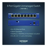 Unmanaged Gigabit Ethernet Switch, 16 Gbps Bandwidth, 192 KB Buffer, 8 Ports - GS108-400NAS