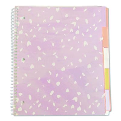 Silver Lining Five-Subject Spiral Notebook, Medium/College Rule, Randomly Assorted Cover Color/Design, (150) 11 x 9 Sheets - 17504 C2G