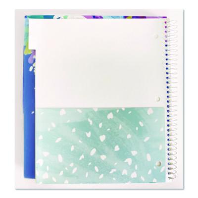 Silver Lining Five-Subject Spiral Notebook, Medium/College Rule, Randomly Assorted Cover Color/Design, (150) 11 x 9 Sheets - 17504 C2G