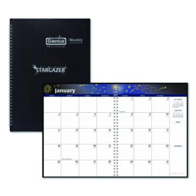 Recycled Stargazer Monthly Planner, Stargazer Artwork, 11 x 7, Black Cover, 13-Month (Dec to Dec): 2026 - 21602 LEGRAND