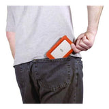 Rugged Portable External Hard Drive, 2 TB, USB-C, Orange/Silver - STFR2000800