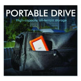 Rugged Portable External Hard Drive, 2 TB, USB-C, Orange/Silver - STFR2000800