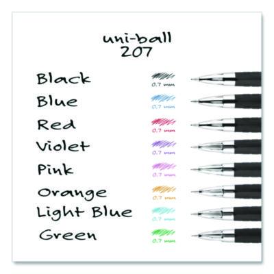 Signo 207 Gel Pen, Retractable, Medium 0.7 mm, Assorted Ink and Barrel Colors, 8/Pack - 40110 C2G