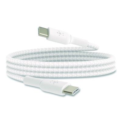 BOOST CHARGE Braided USB-C to USB-C Cable, 3.3 ft, White - CAB004BT1MWH BELKIN