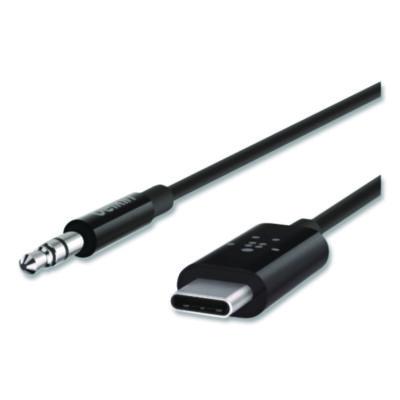 RockStar 3.5mm Audio Cable with USB-C Connector, 3 ft, Black - F7U079BT03-BLK BELKIN