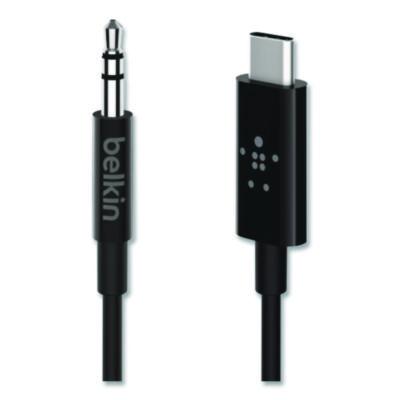 RockStar 3.5mm Audio Cable with USB-C Connector, 3 ft, Black - F7U079BT03-BLK BELKIN