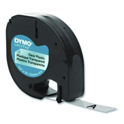 LetraTag Plastic Label Tape Cassette, 0.5" x 13 ft, Clear - 16952 DYMO