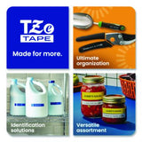 TZe Standard Adhesive Laminated Labeling Tape, 0.47" x 26.2 ft, Black on Clear - TZE131G