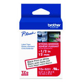 TZe Extra-Strength Adhesive Laminated Labeling Tape, 0.47" x 26.2 ft, Black on White - TZES231G