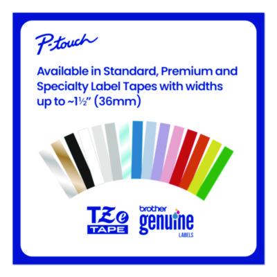 TZe Extra-Strength Adhesive Laminated Labeling Tape, 0.47" x 26.2 ft, Black on White - TZES231G
