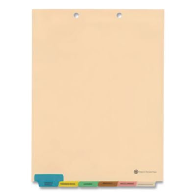 6-Tab Medical Chart Indexes, Bottom Tab, Assorted Medical, Manila, 65/Box - 33157