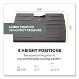 FELLOWES Adjustable 3-Height Footrest, Tilt Lock, 17.5w x 13.13d x 4.38 to 5.63h, Black/Silver - 8032201