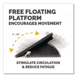 FELLOWES Adjustable 3-Height Footrest, Tilt Lock, 17.5w x 13.13d x 4.38 to 5.63h, Black/Silver - 8032201