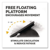 FELLOWES Adjustable Locking Footrest with Microban, 17.5w x 13.13d x 4.13 to 5.63h, Black/Silver - 8035001