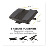 FELLOWES Ultimate Foot Support, HPS, 17.75w x 13.25d x 4 to 6.5h, Black/Gray - 8067001