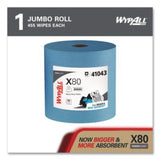 Power Clean X80 Heavy Duty Cloths, Jumbo Roll, 12.4 x 12.2, Blue, 455/Roll - 41043 C2G