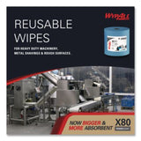 Power Clean X80 Heavy Duty Cloths, Jumbo Roll, 12.4 x 12.2, Blue, 455/Roll - 41043 C2G