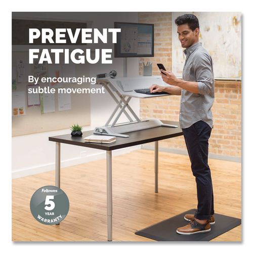 FELLOWES Anti-Fatigue Wellness Mat, Rectangular, Black Surface, 36" x 24" - 8707002