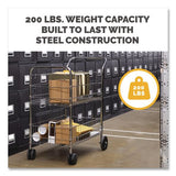 FELLOWES Wire Mail Cart, Metal, 2 Bins, 21.5" x 37.5" x 39.5", Chrome - 40912