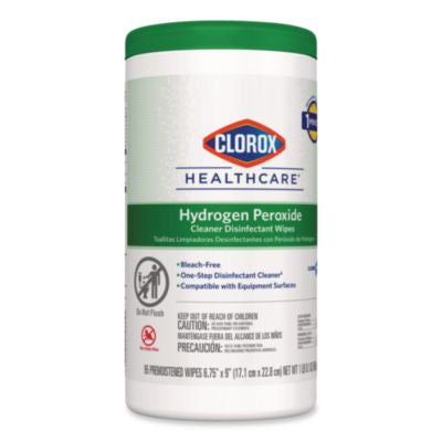 Hydrogen Peroxide Cleaner Disinfectant Wipes, 9 x 6.75, Unscented, White, 95/Canister, 6 Canisters/Carton - 30824 C2G