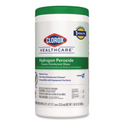 Hydrogen Peroxide Cleaner Disinfectant Wipes, 9 x 6.75, Unscented, White, 95/Canister, 6 Canisters/Carton - 30824 C2G