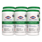 Hydrogen Peroxide Cleaner Disinfectant Wipes, 9 x 6.75, Unscented, White, 95/Canister, 6 Canisters/Carton - 30824