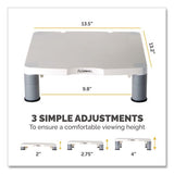FELLOWES Standard Monitor Riser, For 21" Monitors, 13.38" x 13.63" x 2" to 4", Platinum/Graphite, Su - 91712