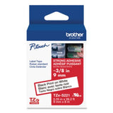 TZe Extra-Strength Adhesive Laminated Labeling Tape, 0.35" x 26.2 ft, Black on White - TZES221