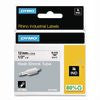 Rhino Heat Shrink Tubes Industrial Label Tape, 0.5" x 5 ft, White/Black Print - 18055