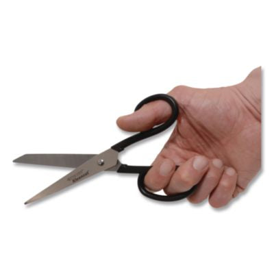 Kleencut Stainless Steel Shears, 8" Long, 3.75" Cut Length, Straight Black Handle - 19018 C2G