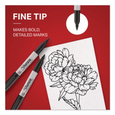 Permanent Marker Value Pack, Fine Bullet Tip, Black, 36/Pack - 1884739