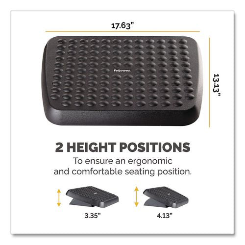 FELLOWES Standard Footrest, Adjustable, 17.63w x 13.13d x 3.75h, Graphite - 48121