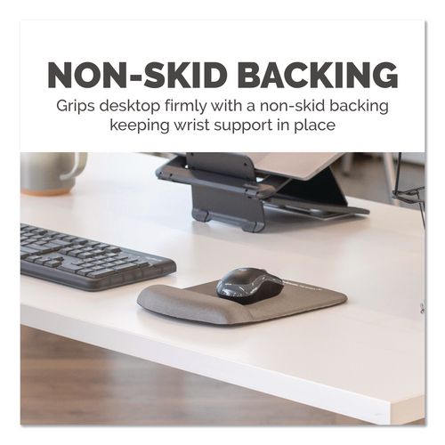 FELLOWES PlushTouch Mouse Pad with Wrist Rest, 7.25 x 9.38, Graphite - 9252201