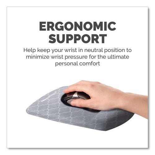 FELLOWES PlushTouch Mouse Pad with Wrist Rest with FoamFusion Technology, 7.25 x 9.38, Lattice Desig - 9549701