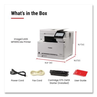 imageCLASS MF665Cdw Wireless Multifunction Laser Printer, Copy/Fax/Print/Scan - 6928C005