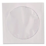 CD/DVD Sleeves, 1 Disc Capacity, Clear/White, 100/Box - 49976