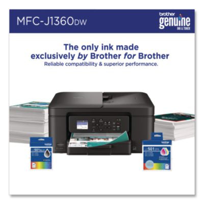 MFCJ1360DW Work Smart 1360 Wireless Color Inkjet AIO Printer, Copy/Print/Scan - MFCJ1360DW