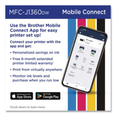 MFCJ1360DW Work Smart 1360 Wireless Color Inkjet AIO Printer, Copy/Print/Scan - MFCJ1360DW