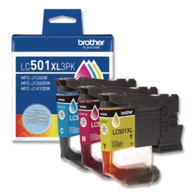 LC501XL3PKS High-Yield Ink, 500 Page-Yield, Cyan/Magenta/Yellow, 3/Pack - LC501XL3PKS