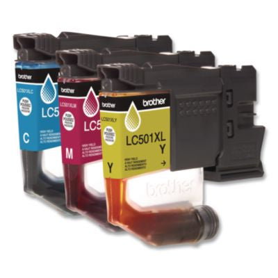 LC501XL3PKS High-Yield Ink, 500 Page-Yield, Cyan/Magenta/Yellow, 3/Pack - LC501XL3PKS