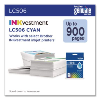 LC506 INKvestment, 900 Page-Yield, Cyan - LC506CS