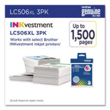 LC506 INKvestment, High-Yield Ink, 1,500 Page-Yield, Cyan/Magenta/Yellow - LC506XL3PKS