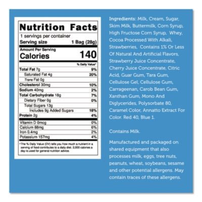 Freeze Dried Ice Cream, Neapolitan, 0.75 lb Bag, 12/Carton - 00643 C2G