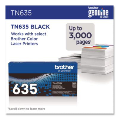 TN635 Toner, 3,000 Page-Yield, Black - TN635BK