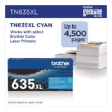 TN635XL High-Yield Toner, 4,500 Page-Yield, Cyan - TN635XLC