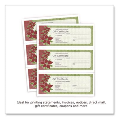 Perforated Paper, 3.66" and 7.33" from Bottom, 92 Bright, 20 lb Bond Weight, 8.5 x 11, White, 500/Ream, 5 Reams/Carton - 04120 C2G
