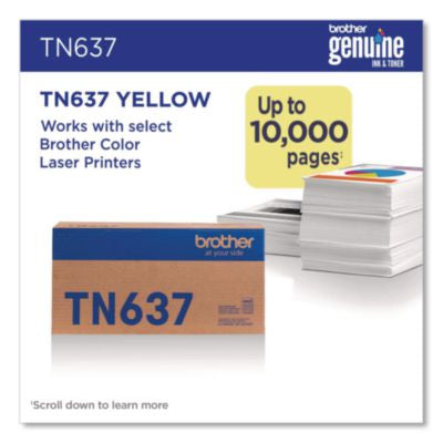 TN637 Ultra High-Yield Toner, 10,000 Page-Yield, Yellow - TN637Y